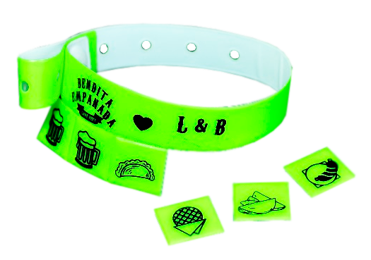Manilla-Desprendible Manilla de seguridad con desprendibles para consumo, para uso en eventos, conciertos, festivales